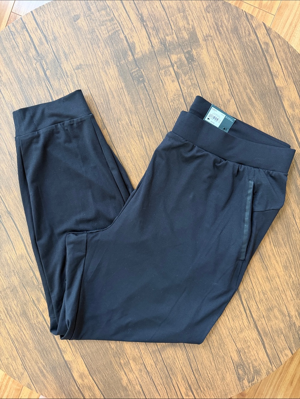 NWT Tek Gear Black Jogger Pants XL Stretch Wicking Athletic Athleisure